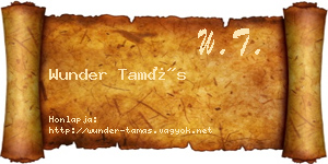 Wunder Tamás névjegykártya