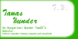 tamas wunder business card